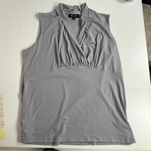 Grayson Tops - Gray Sleeveless Blouse